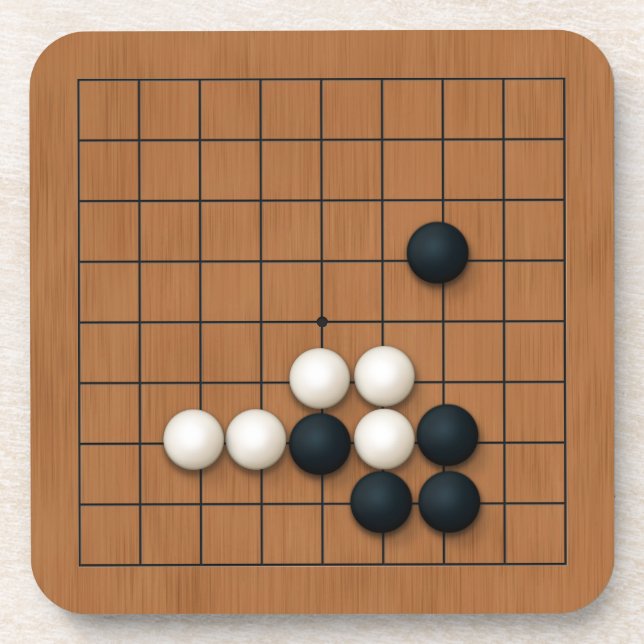 9x9-Gob-Miniatur mit Steinen Getränkeuntersetzer (Vorderseite)