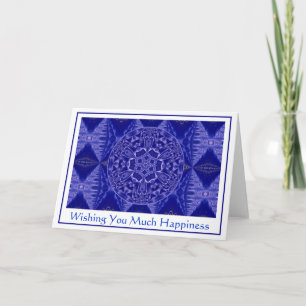 A001 Snowflake Mandala.Blue.Customizable.Card 2 Feiertagskarte