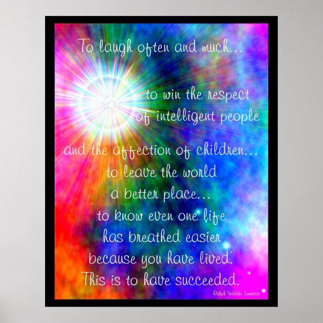 A001. Zu lachen oft und viel. - Druckrahmen.1 Poster (Vorne)