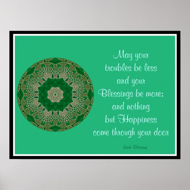 A05 Celtic Kaleidoscopic Mandala - Irish Blessing8 Poster (Vorne)