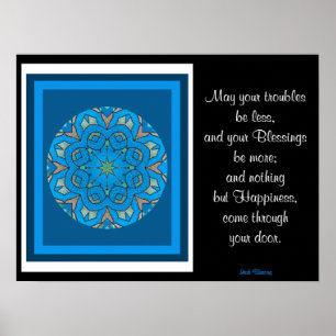 A05 Celtic Kaleidoscopic Mandala - Irish Blessing9 Poster