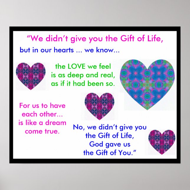 A07b Gift of Life Poster - Version 1.Black Border (Vorne)