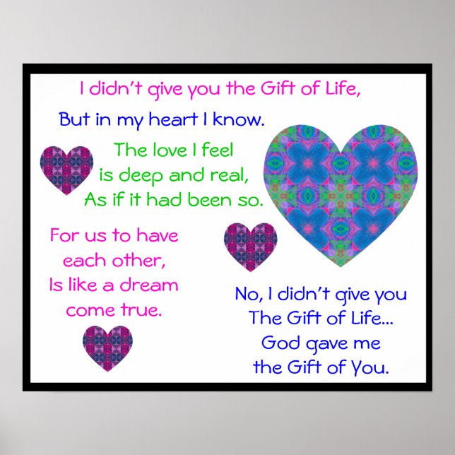 A07c Geschenk Gottes - Poster - Version 3.Schwarze (Vorne)