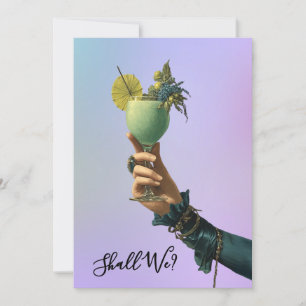 *~* A101 2 Cocktail  FOTO  Verschnörkelt  JUNGGESE Einladung