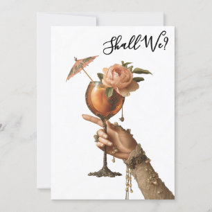 *~* A101 3 Verziert Cocktail FOTO BACHELORETTE Einladung