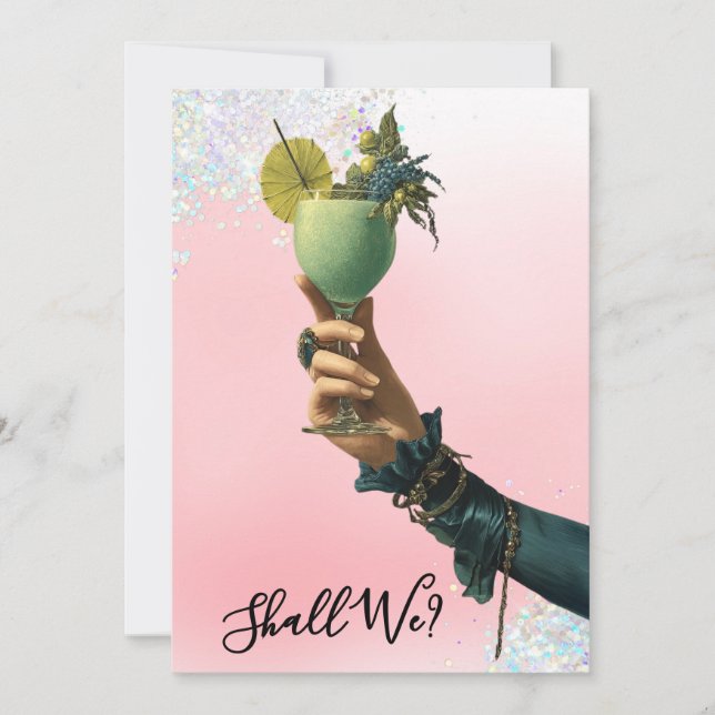 *~* A101 Cocktail 2 FOTO Verziert BACHELORETTE I Einladung (Vorderseite)