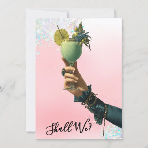 *~* A101 Cocktail 2 FOTO  Verziert  JUNGGESELLIN I Einladung