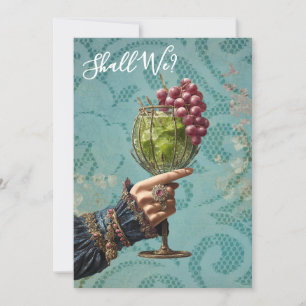 *~* A101 Cocktail FOTO  Ornate 25  JUNGGESELLIN Einladung