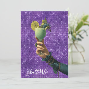 *~* A101 FOTO 2  Verzierter Cocktail   JUNGGESELLI Einladung