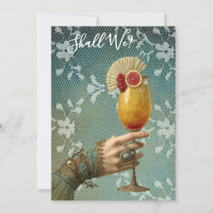 *~* A101 Verziert24 Cocktail FOTO BACHELORETTE Einladung