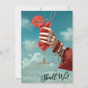 *~* A101 Verziert 16 Cocktail FOTO JUNGGESELLIN HI Einladung