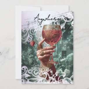 *~* A101PHOTO Cocktail Überall  JUNGGESELLIN 30 Einladung