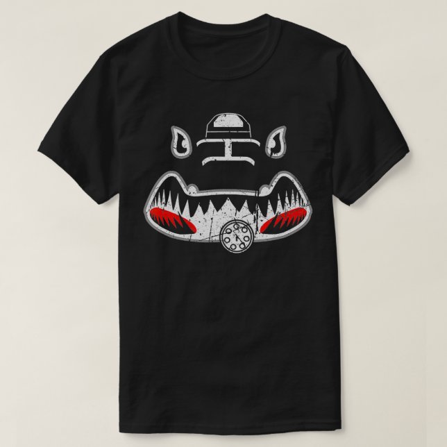 A10 Thunderbolb II Warthog Nose Art Shark Mouth Vu T-Shirt (Design vorne)