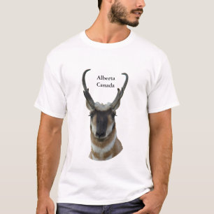 A19 Gabelbock-Dunkles Gesicht-Bock-Kopfschuss T-Shirt