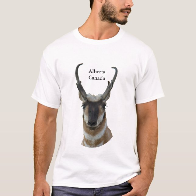 A19 Pronghorn Antelope Dark Face Buck Head Shot T-Shirt (Vorderseite)