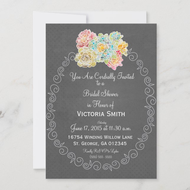 A1 Bestes Chalkboard-korrespondierendes Brautparty Einladung (Vorderseite)