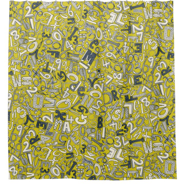 A1B2C3-Chartreuse Duschvorhang (Vorderseite)