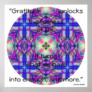 A27 Aquarell kaleidoskopisches Mandala.5 mit Zitat Poster