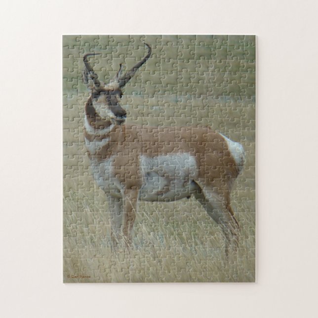 A37 Pronghorn Antelope Crooked Horns Puzzle (Vertikal)