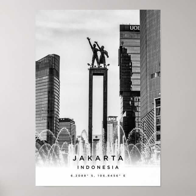 A3 Jakarta Indonesia Koordiniert Poster (Vorne)