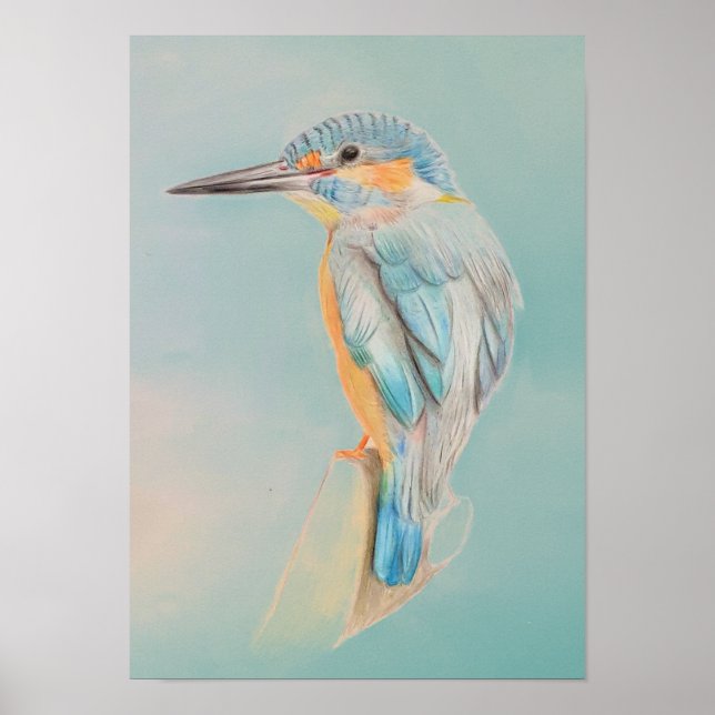 A3 Schöner Kingfisher-Stift, der Print Zeichne Poster (Vorne)