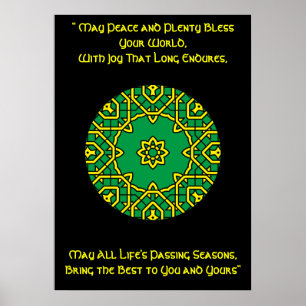 A42 Celtic Kaleidoscopic Mandala- Irish Blessing.6 Poster