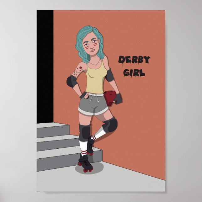 A4 Derby Girl Print Poster (Vorne)