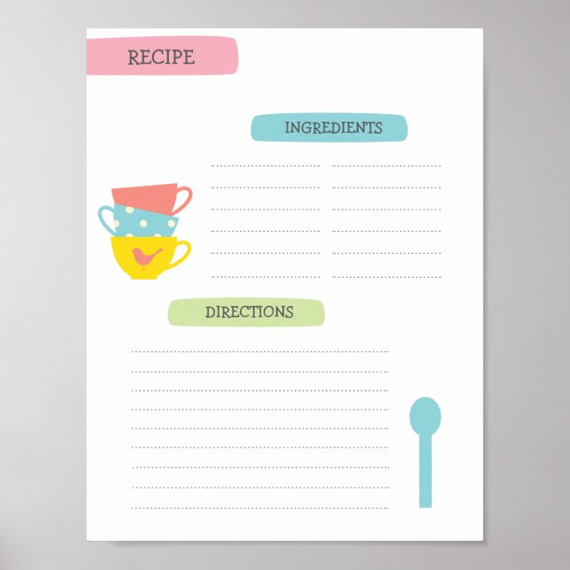 A4 Rezeptvorlage (Sofortdownload) Poster (Vorne)