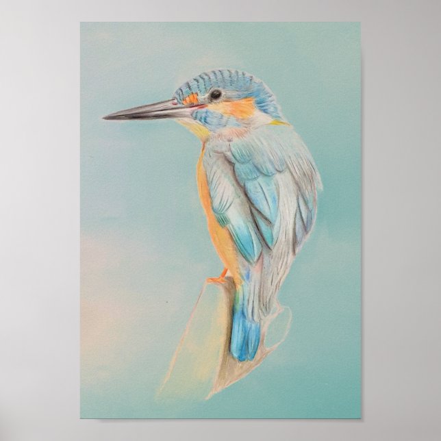 A4 Schöner Kingfisher-Stift, der Print Zeichne Poster (Vorne)