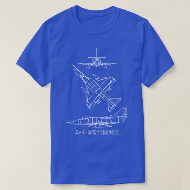 A4 Skyhawk American Jet Fighter Flugzeug Diagra de T-Shirt (Design vorne)