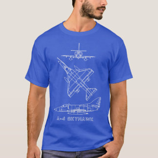 A4 Skyhawk American Jet Fighter Flugzeug Diagra de T-Shirt