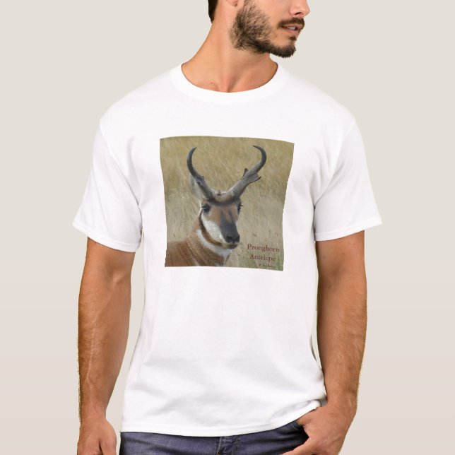 A5 Pronghorn Antilopen-viel Geld-Kopf-Schuss T-Shirt (Vorderseite)