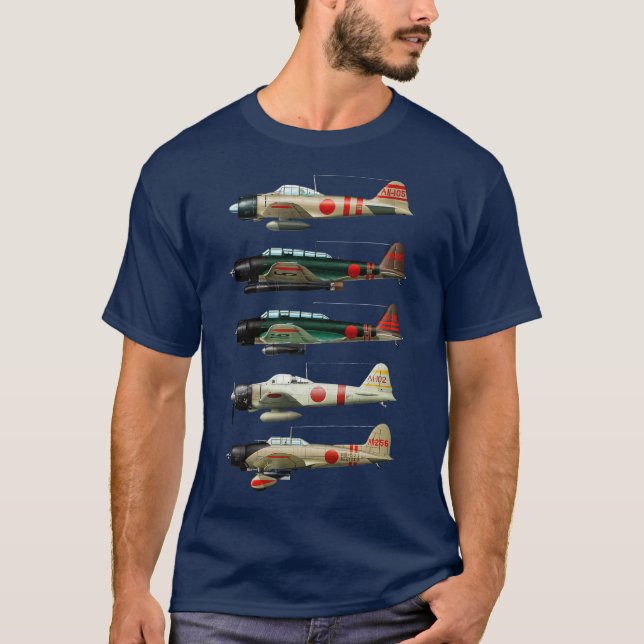 A6M Null Japan WW2 Kampfflugzeug T-Shirt (Vorderseite)