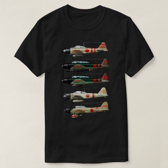 A6M Null Japan WW2 Kampfflugzeug T-Shirt (Design vorne)