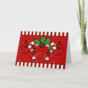 A7 Candy Cane Stripes Christmas Card Feiertagskarte