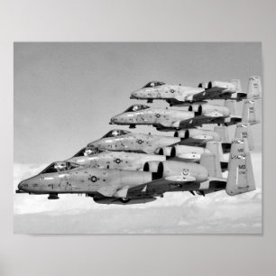 A-10 Kriegshäuser, die in Formation fliegen Poster