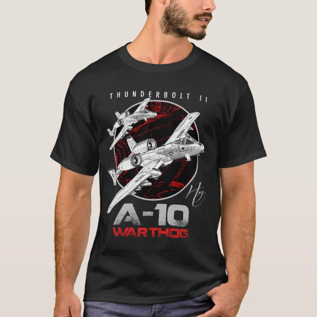 A-10 Thunderbolb II Warthog-Subsonic-Flugzeug T-Shirt (Vorderseite)