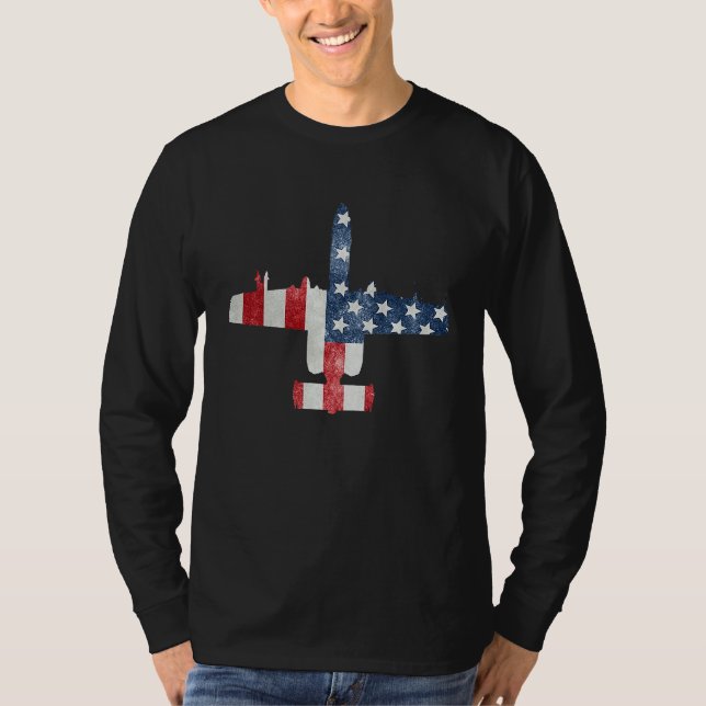 A 10 Thunderbolt II Warthog American Flag Military T-Shirt (Vorderseite)