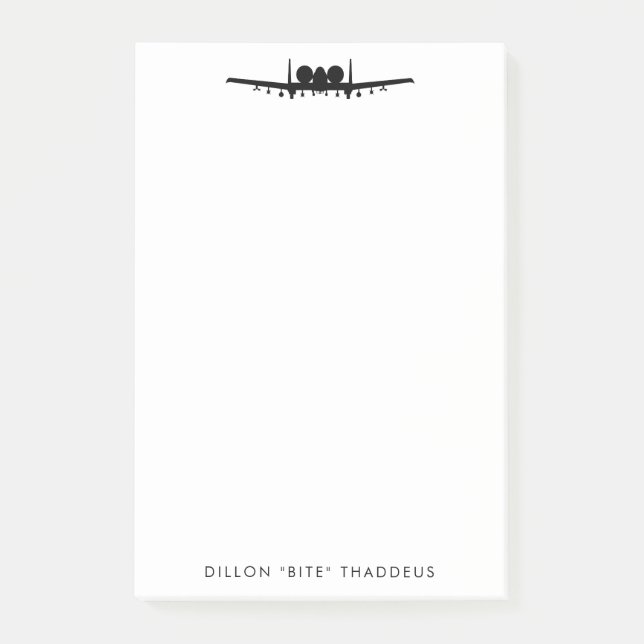 A-10 Warthog Jet Personalisiert Post-It Notepad Klebezettel (Vorderseite)