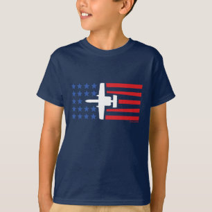 A-10 Warthog Jet-US Flagge-rotes weißes Blau T-Shirt