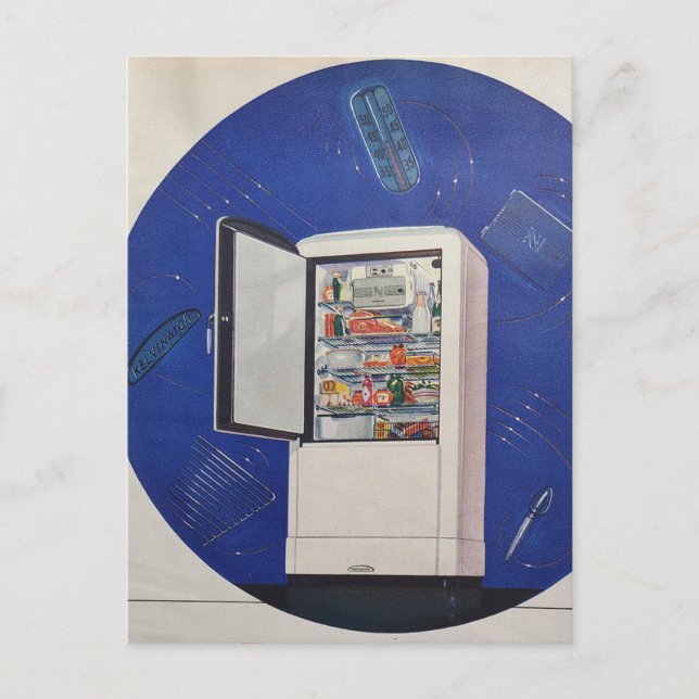 A 1930s era refrigerator ad postkarte (Vorderseite)