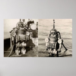 A 550 LB Diving Anzug aus den 20er Jahren Poster