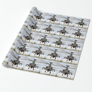 a 64 Apache Hubschrauber mit Longbow Geschenkpapier