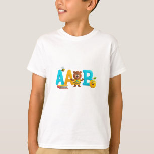 A and B T-Shirt for Kids - Cute Bear, Bee