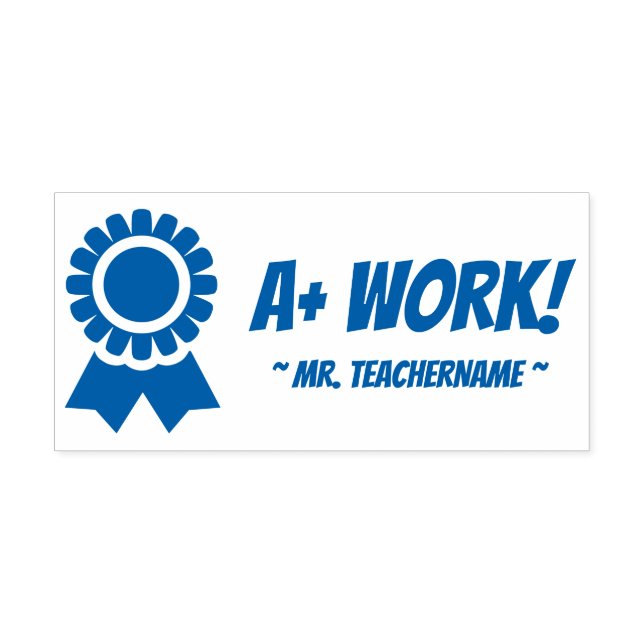 "A+ ARBEIT!" Briefmarke zu Gummi Permastempel (Design)
