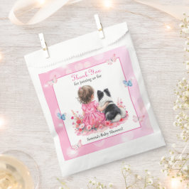 A Baby Girl and her Dog Baby Shower Thank You Geschenktütchen
