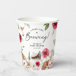 "A Baby Girl is Brewing" Nachmittagstee Babydusche Pappbecher