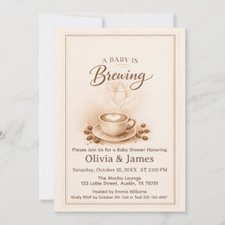 A Baby Is Brewing Baby Shower Invitation Einladung