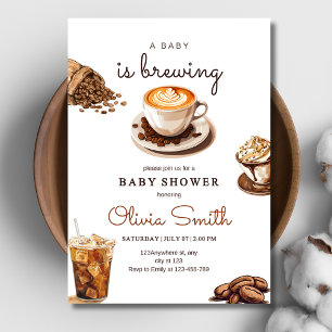 A Baby Is Brewing Baby Shower, Kaffee Baby Shower- Einladung
