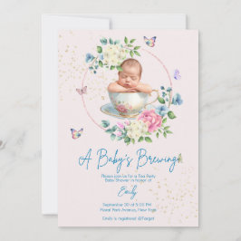 A Baby is Brewing Blush Pink Baby Shower  Einladung